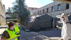 Imagen del desmontaje de las carpas de triaje por parte del Ejército de Tierra a finales de mayo.
