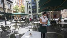 La terraza de Montal, en la plaza de San Felipe, ha logrado permiso para instalar 23 mesas.