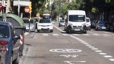 Imagen del ciclocarril de la avenida de La Almozara.
