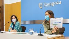 Sara Fernández y María Navarro, este viernes, en rueda de prensa.