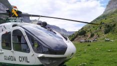 En el rescate ha participado el helicóptero con base en Benasque.