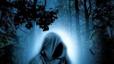 Un brujo en el bosque.