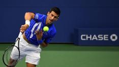Novak Djokovic en un partido este lunes en Estados Unidos.
