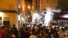 Esta fotografía tomada a las 23.30 muestra cómo estaba esta zona del Tubo de Zaragoza la noche del sábado