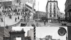 El andén de Independencia, la gran manzana de Zaragoza, la puerta del Carmen y la Aljafería.