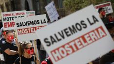 Protestas del sector hostelero este fin de semana en Valencia.
