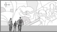 Detalle de uno de los murales que instalará Julián García en los cines de Artesiete en La Torre Outlet
