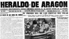 La visita de la Infanta Isabel ocupó la portada de HERALDO DE ARAGÓN del miércoles 12 de octubre de 1927
