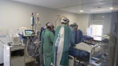 UCi del Hospital ObispoPolanco de Teruel con pacientes de Covid - 19. Foto Antonio Garcia/Bykofoto. 21/10/20 [[[FOTOGRAFOS]]]