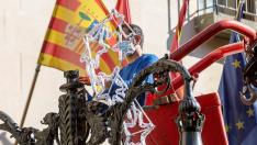 Colocación de las primeras luces de Navidad en Zaragoza en octubre de 2020.