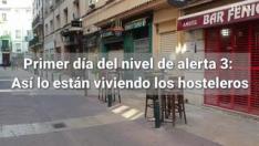 Primer día del nivel de alerta 3 en Aragón: Heraldo TV ha salido a la calle para comprobar cómo lo están viviendo los hosteleros zaragozanos.