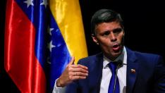 Venezuelan opposition politician Leopoldo Lopez holds a news conference in Madrid