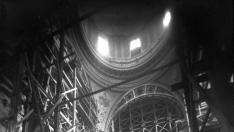 Andamios durante las obras de reforma de la basílica del Pilar