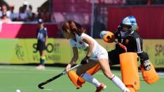 Begoña García, durante un encuentro con la selección española.
