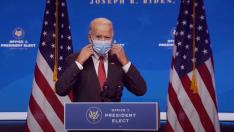 El presidente electo de Estados Unidos, Joe Biden, en una rueda de prensa en Wilmington, Delaware.