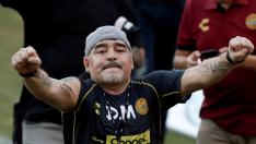 Maradona, durante la primera sesión como entrenador del Dorados, en el estadio Banorte de Culiacán, en México, 10 de septiembre de 2018.