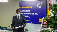 Salvador Illa en la rueda de prensa previa a Navidad