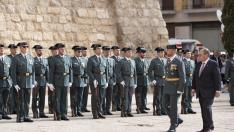 Una parada de la Guardia Civil en la plaza del Seminario de Teruel.