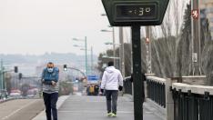 Temperaturas bajo cero en Zaragoza debido a la borrasca Filomena.