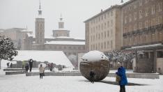 Nieve en Zaragoza por la borrasca Filomena