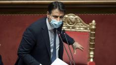Giuseppe Conte, este martes, en el senado italiano.