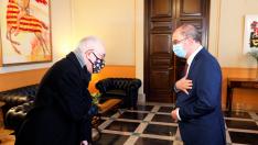 El presidente de Aragón, Javier Lambán, se reunió el 15 de enero con el obispo de Barbastro-Monzón, Ángel Pérez.