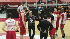 Foto de un entrenamiento del Casademont Zaragoza