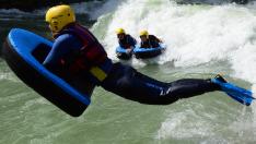 Actividad de hidrospeed en el río Gállego.