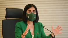 La ministra de Sanidad, Carolina Darias, este lunes en Valencia.