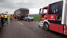 Accidente de un camión en Teruel