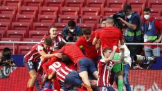Los jugadores del Atlético de Madrid festejando un gol