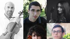 De izquierda a derecha y de arriba a abajo Avri Levitan, Izak Nuri, Karine Vandanyan, Vika Gelman y Lior Grunwald