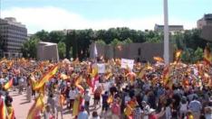 Una multitud llena la plaza de Colón contra los indultos a los líderes del 'procés'