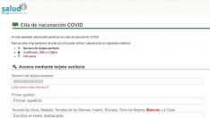 Salud Informa, la web donde se puede pedir cita para la vacuna covid en Aragón.