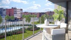 Todas las viviendas de Bayeu cuentan con terraza