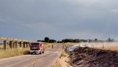 Incendio cercano de La Estanca de Alcañiz.