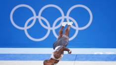 Tokyo 2020 Olympics - Gymnastics - Artistic - Mens Floor Exercise - Final - Ariake Gymnastics Centre, Tokyo, Japan - August 1, 2021.  Rayderley Zapata of Spain in action during the floor exercise. REUTERS/Lindsey Wasson[[[REUTERS VOCENTO]]] OLYMPICS-2020-GAR/M-1APFX-FNL