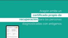 Certificado antígenos que emite desde hoy Aragón.
