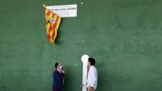 Vallejo, en el momento de desvelar la placa conmemorativa con su nombre.