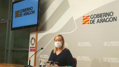 Marta Gastón, consejera de Economía del Gobierno aragonés, hoy al valorar los datos del paro.