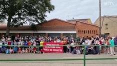 Protesta en Paniza para pedir el inicio de las obras del colegio