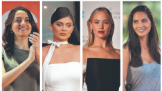 De izquierda a derecha, Inés Arrimadas, Kylie Jenner, Jennifer Lawrence y Olivia Munn.
