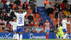 Jair se lamenta de una ocasión errada por el Real Zaragoza en Lugo.