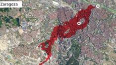 La mancha de lava de La Palma, trasladada a Zaragoza.