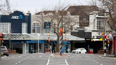 Una calle desierta en Auckland.