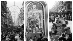 El aspecto que ofrecía la calle de Alfonso l de Zaragoza, en aquella primera Ofrenda de Flores a la Virgen del Pilar de 1958, en la que participaron más de 2.000 oferentes, vaticinaba ya el éxito de futuras ediciones
