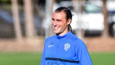 Ignasi Miquel, durante el entrenamiento de este jueves.
