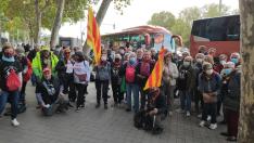 Decenas de aragoneses se incorporaron a la marcha por las pensiones de Madrid.