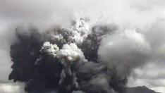 Erupción del monte Aso en Japón
