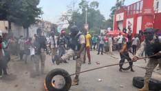 Protesta en las calles de Puerto Príncipe